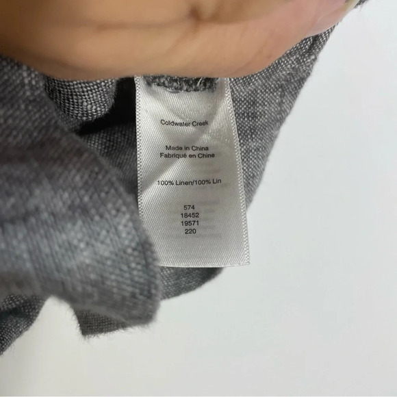 Coldwater Creek Linen High Rise Wide Leg Charcoal Pull On pants - Picture 6 of 12